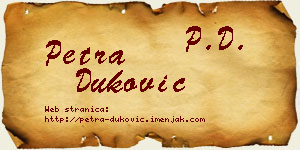 Petra Duković vizit kartica